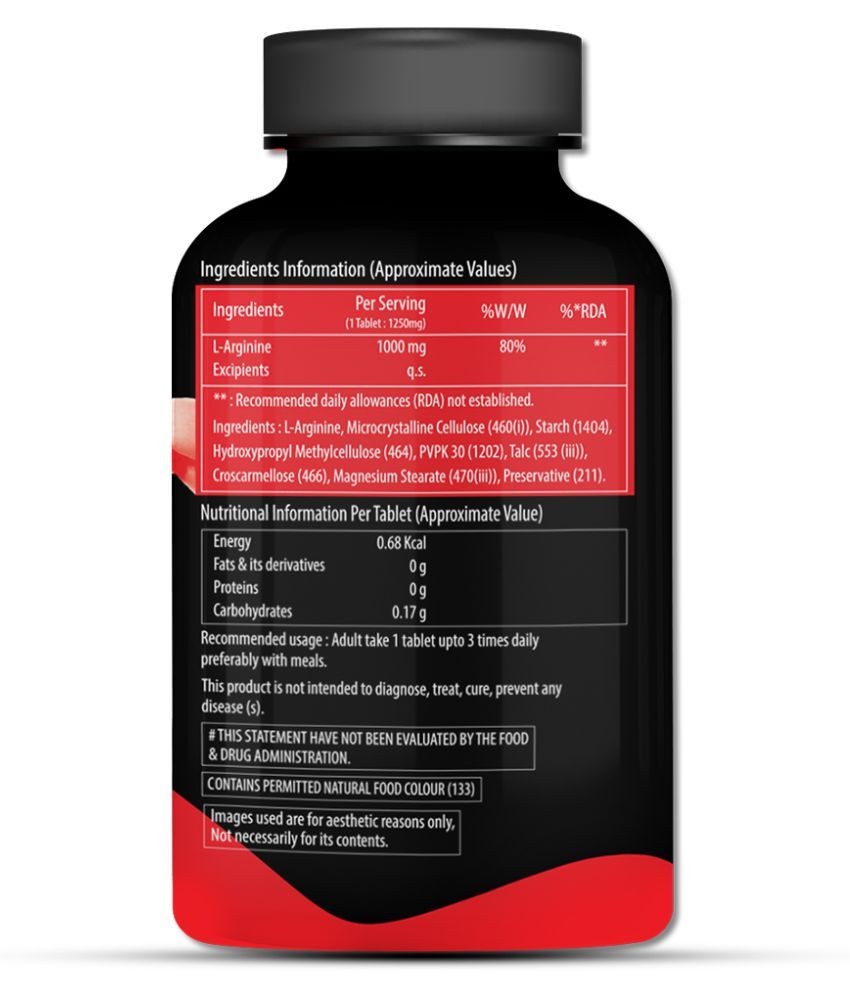 NATURYZ LArginine1000mg Preworkout 60 tablets 60 mg Buy NATURYZ L