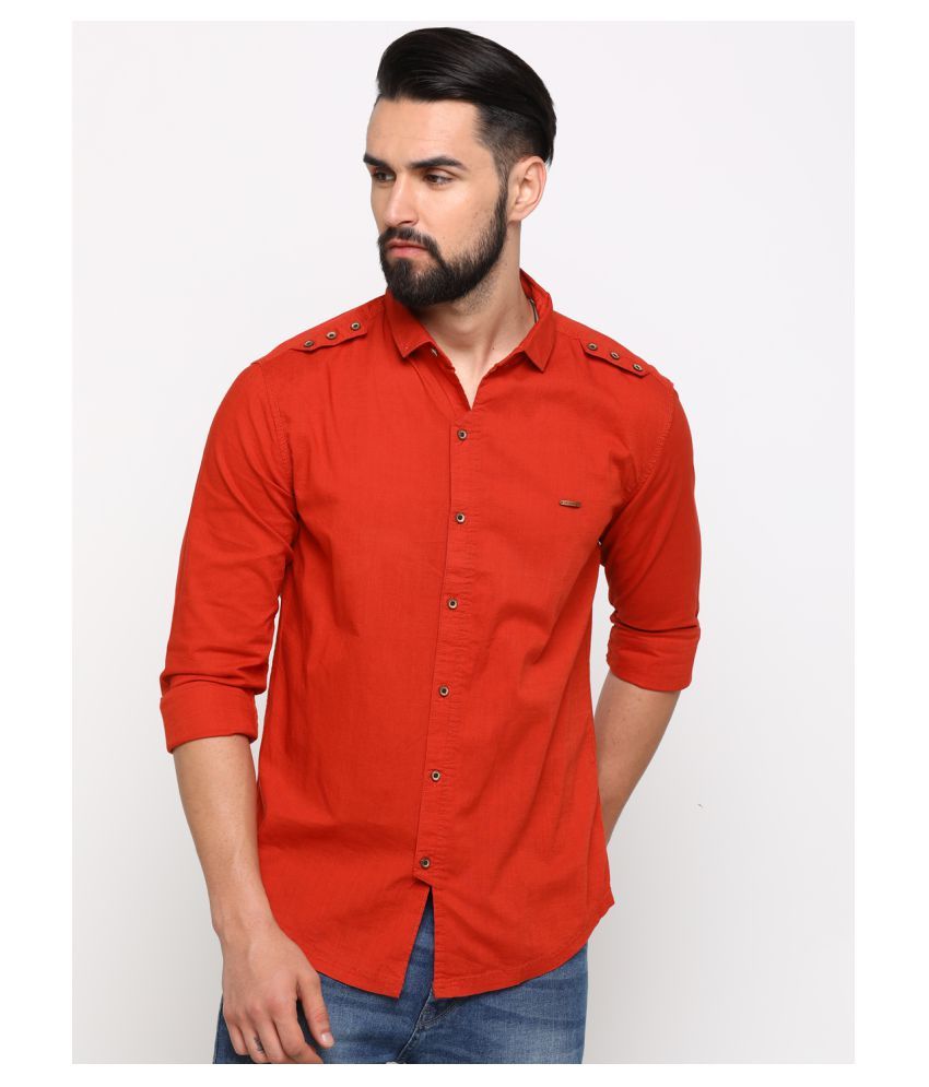 linen red shirt