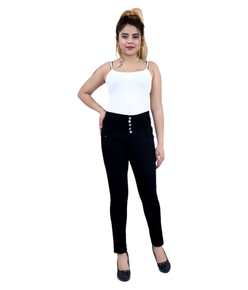 austina Silk Jeans - Black - Buy austina Silk Jeans - Black Online at ...