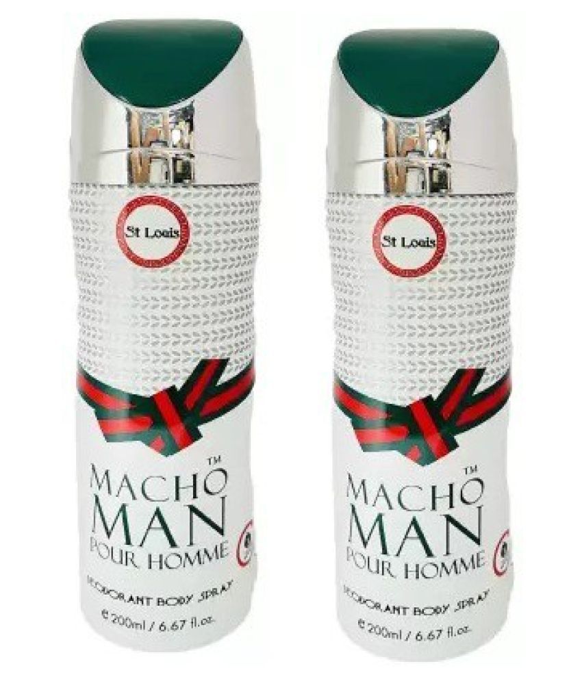     			St. Louis Macho Man Pour Homme Deodorant Body Spray ,200 ml each .pack of 2.