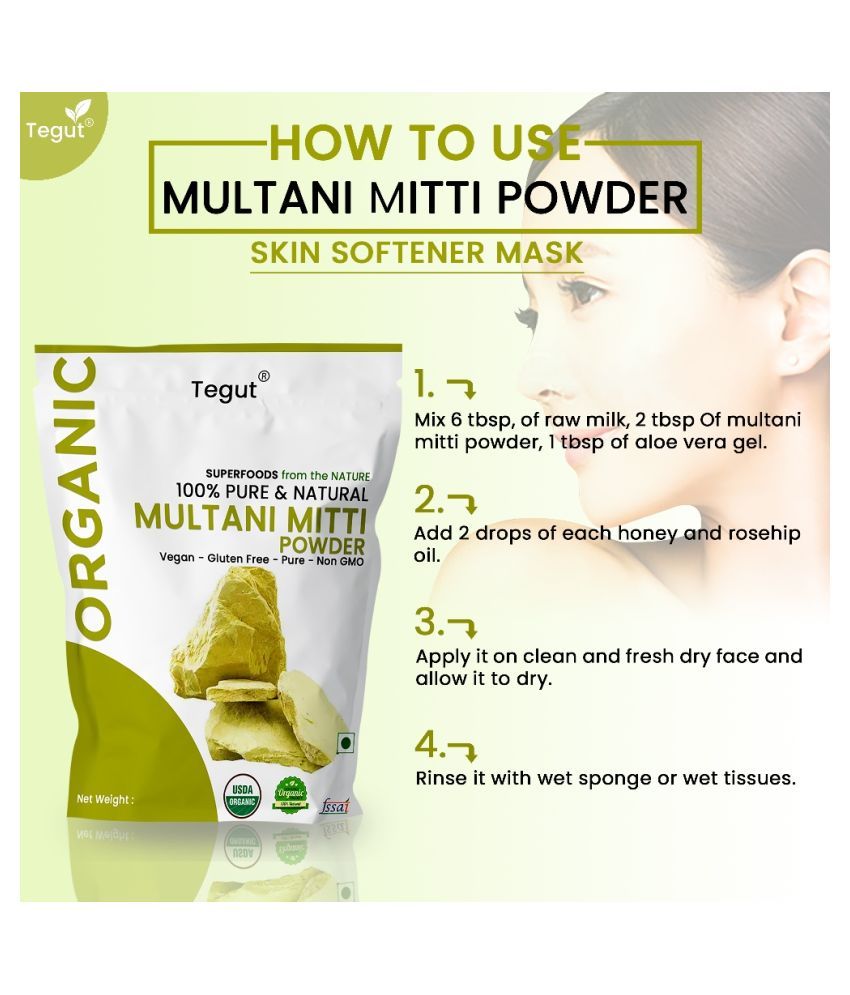 TEGUT CLAY POWDER MULTANI MITTI Face Face Pack Masks 200 gm Buy TEGUT
