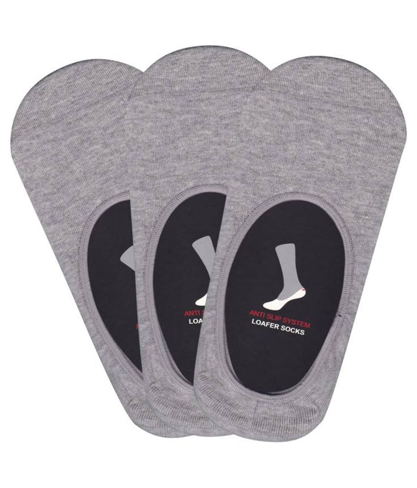     			Loafer Socks with Anti-Slip Silicon Grey color for men & women Pack of 3