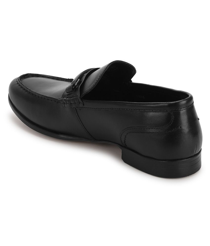 black and red loafers
