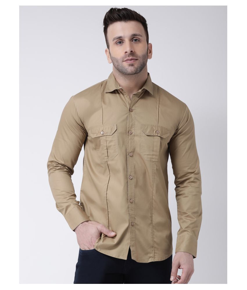     			Hangup 100 Percent Cotton Khaki Shirt