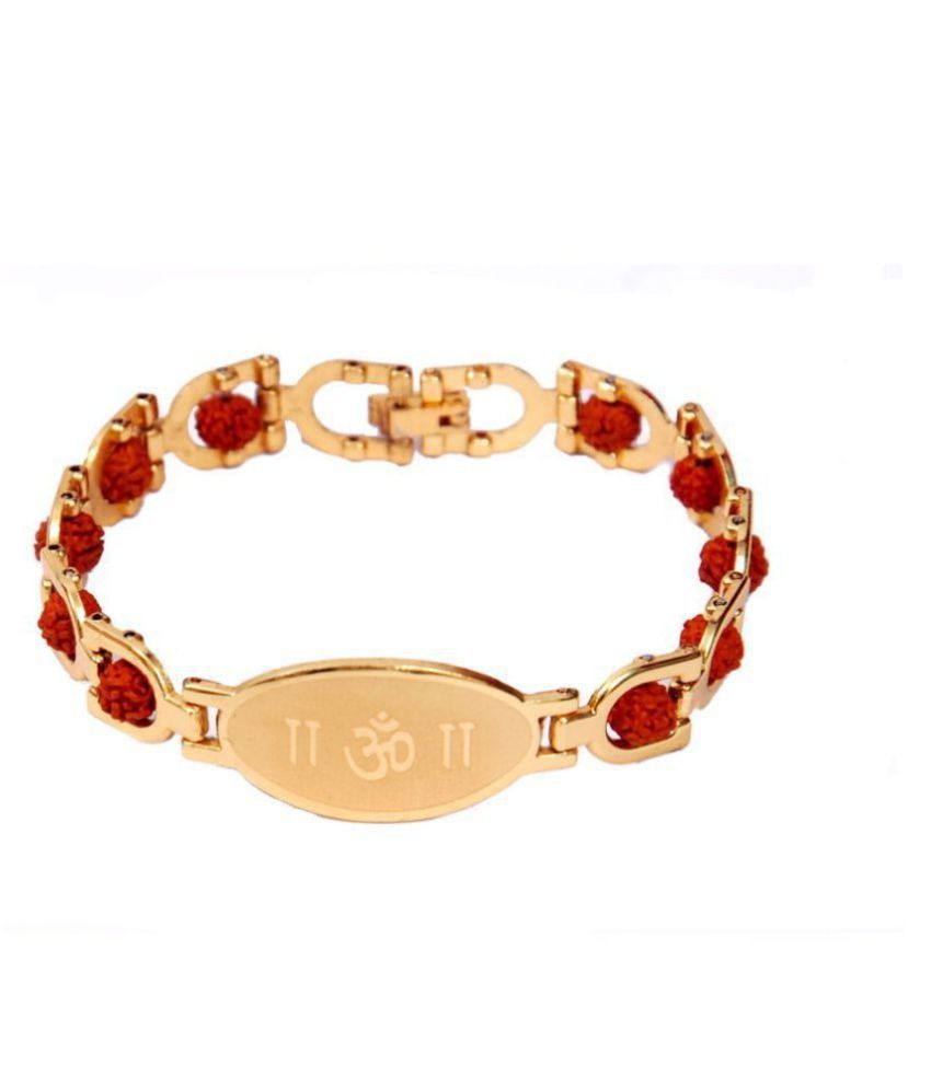     			PAYSTORE Gold Plated Premium Traditional OM Rudraksha bracelet KADA