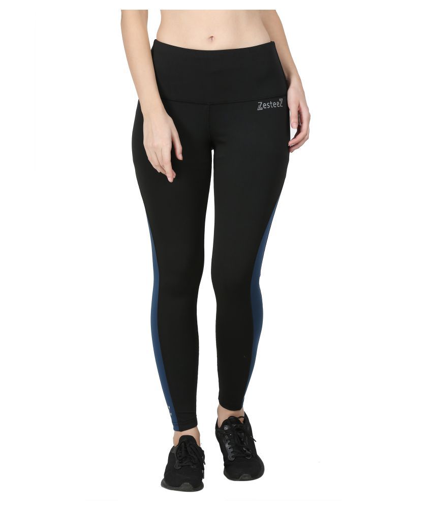 Black Polyester Lycra Monochrome Tights 