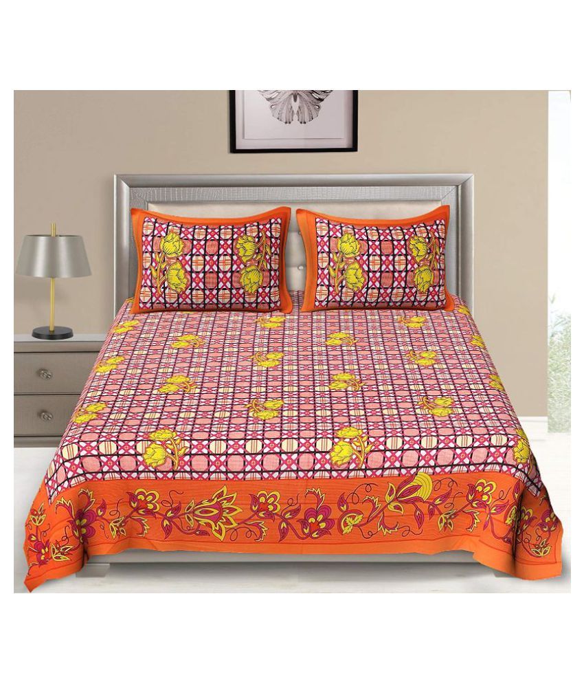 Bombay Spreads Cotton Double Bedsheet with 2 Pillow Covers ( 235 cm x