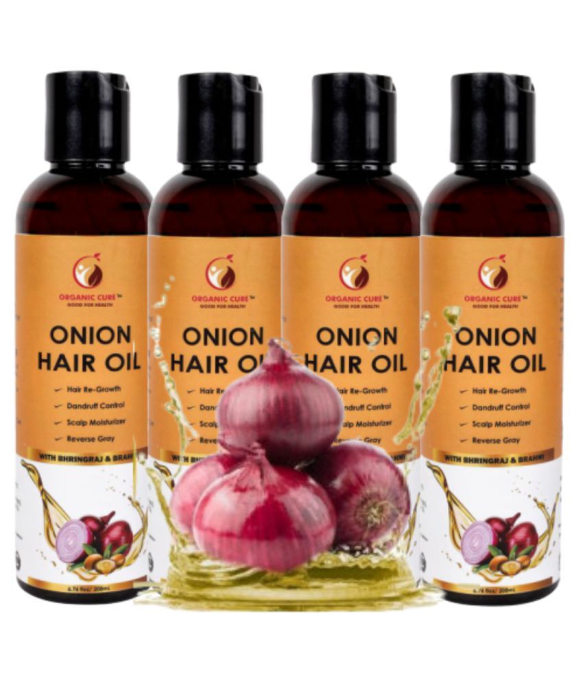 ORGANIC CURE Onion Hair Oil Herbal Oil 840 ml Pack of 4 Buy ORGANIC