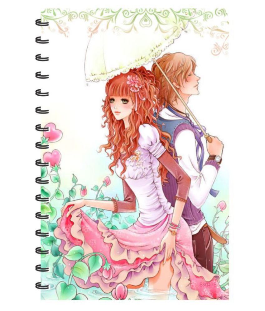     			ESCAPER Floral Couple Under Umbrella (RULED) Designer Diary, Notebook, Notepad