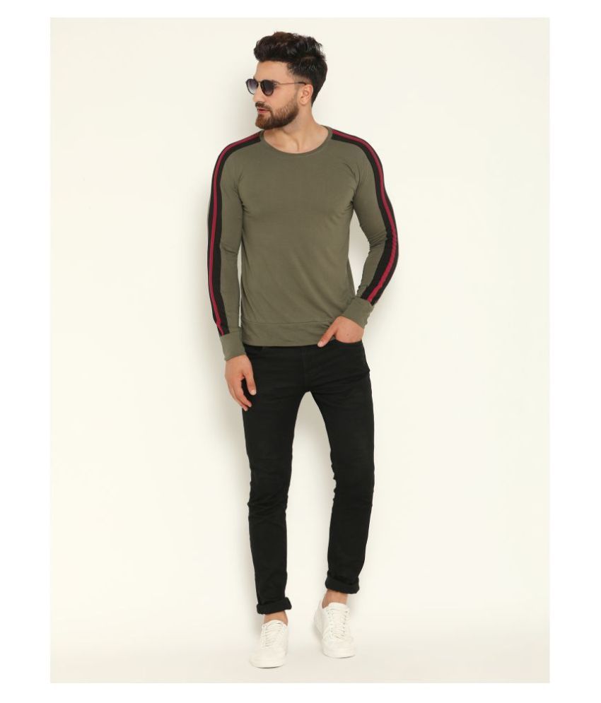 GESPO 100 Percent Cotton Green Solids T-Shirt - Buy GESPO 100 Percent Cotton Green Solids T 