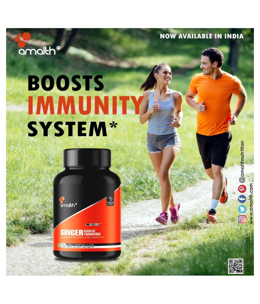 Amalth Ginger Garlic Turmeric Extract Immunity Booster Capsule 1000 mg