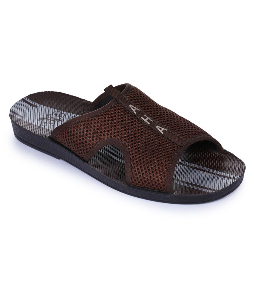     			Liberty - Brown PU Slide Flip flop