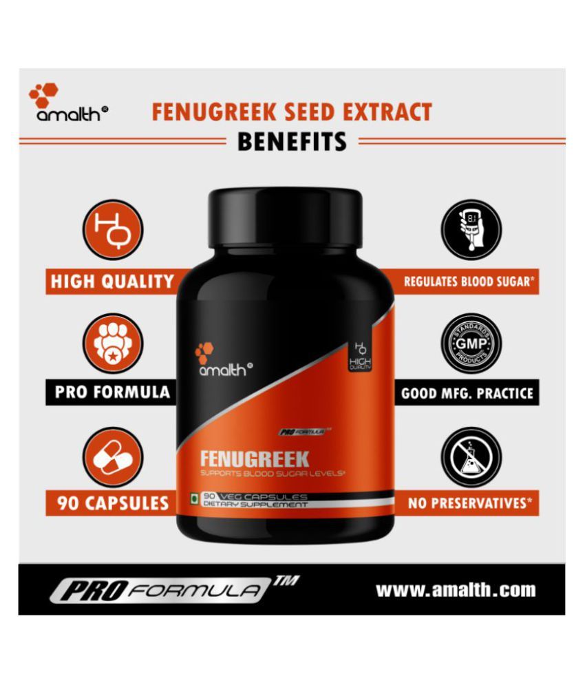Amalth Fenugreek Extract for Blood Sugar, Women Wellness Capsule 1000