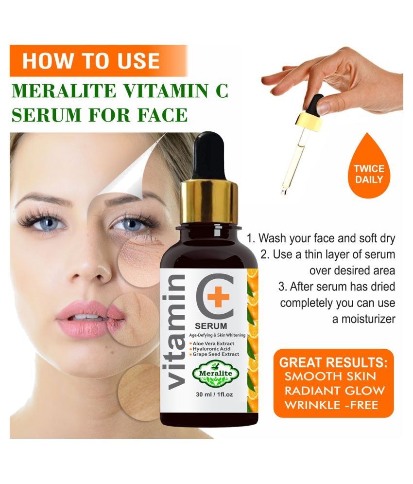 MERALITE Vitamin C Serum 20% Grape Seed Extract Face Serum 30 mL: Buy ...