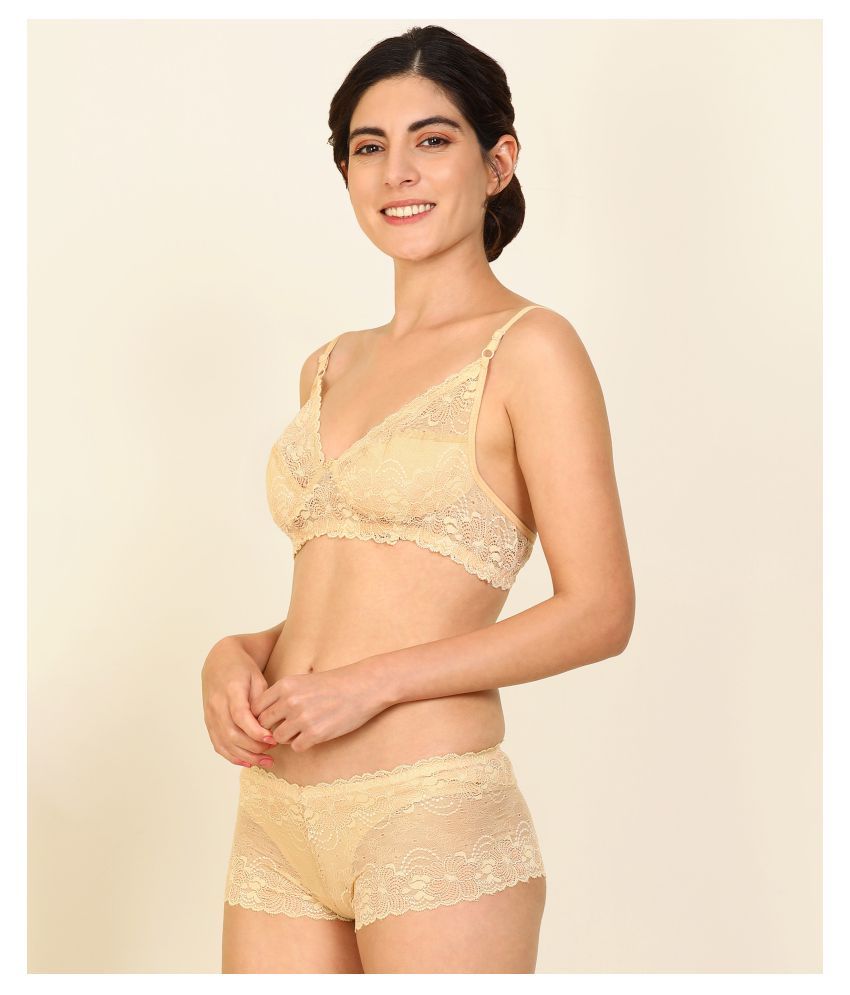 Buy Fashion Comfortz Nylon Bra And Panty Set Online At Best Prices In India Snapdeal 5343