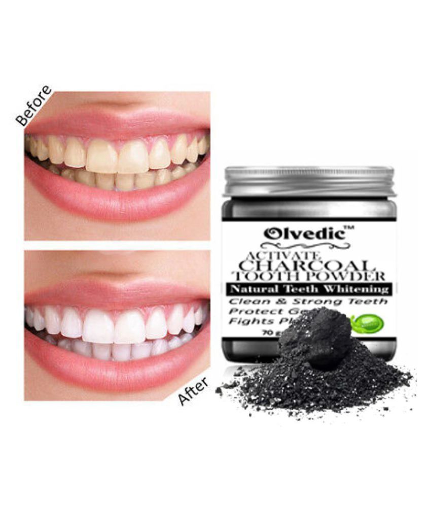 olvedic Activated Charcoal Teeth Whitening Powder Cloves(Long) Flavour Toothpowder 70 gm