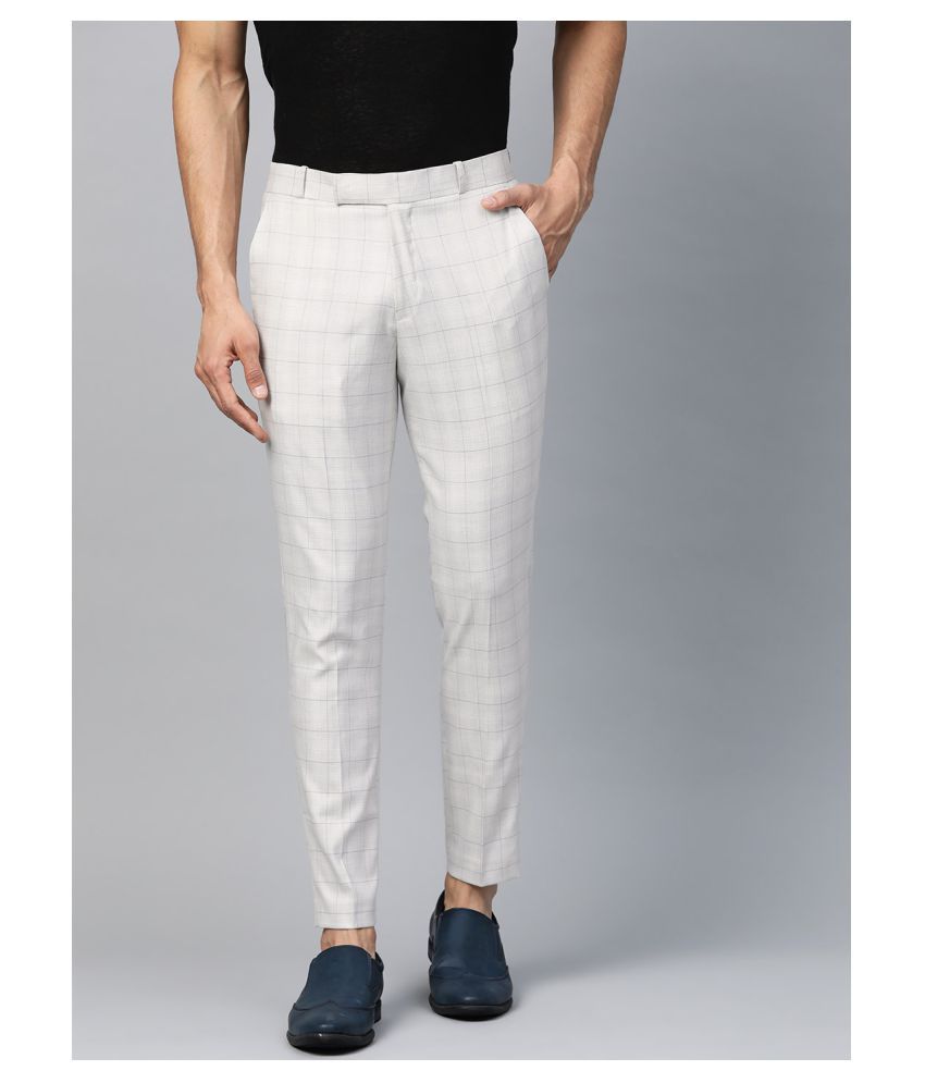 white tapered pants