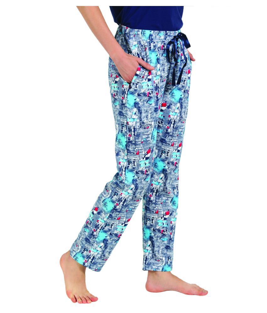Buy Paris Beauty Cotton Pajamas - Blue Online at Best Prices in India ...