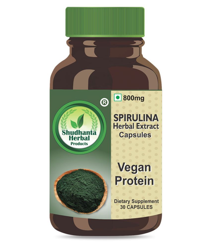 Shudhanta Herbal Products Spirulina capsules 800 mg Unflavoured