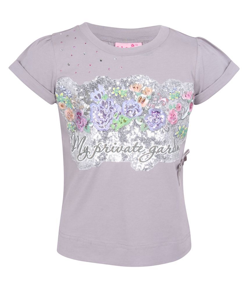     			Cutecumber Girls Polyester Tops ( Gray )