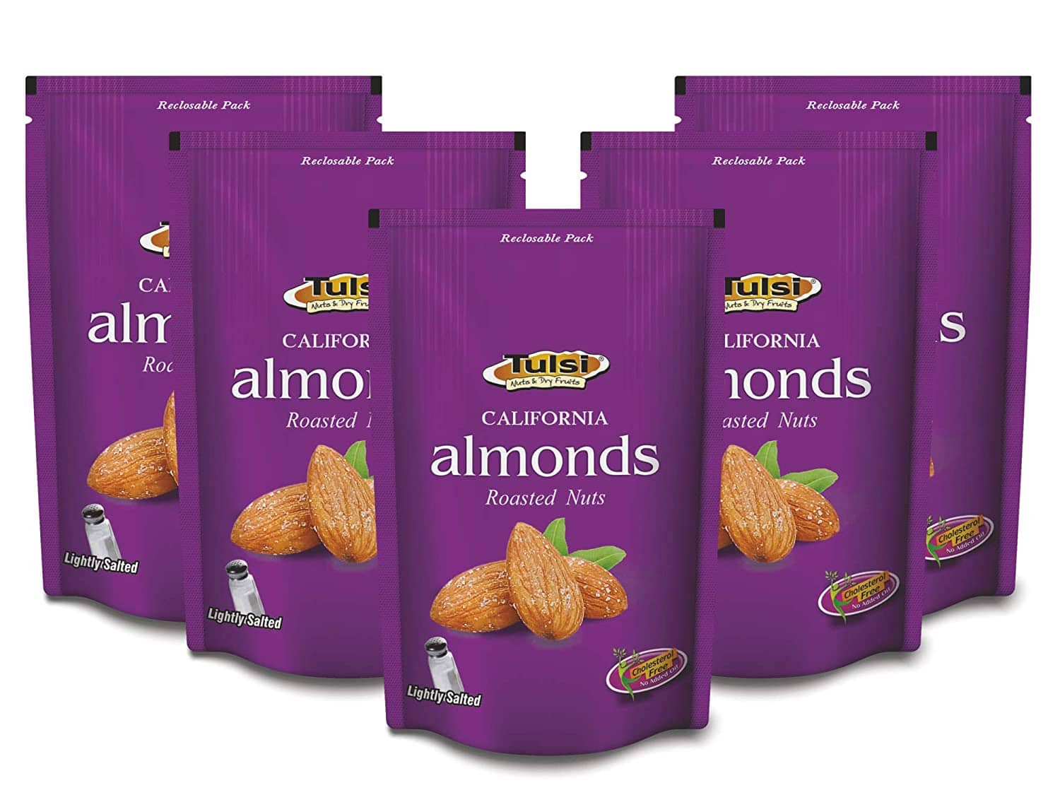 Quot;Bazana Roasted Salted Almonds: Healthy Snack, 100% California Almonds, Zero Oil Roasted Nuts - 1 Pack, 190g&quot
