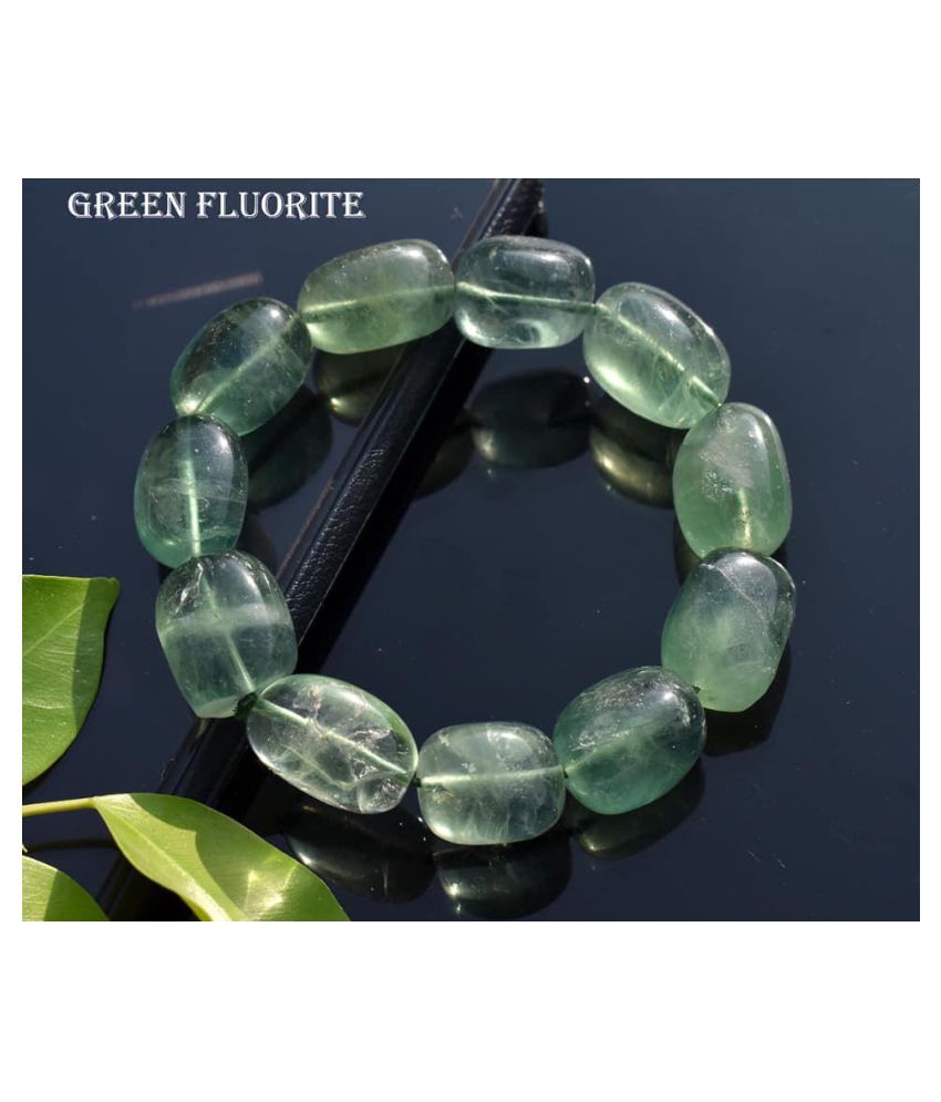 12mm Green Fluorite Natural Agate Tumble Stone Bracelet: Buy 12mm Green