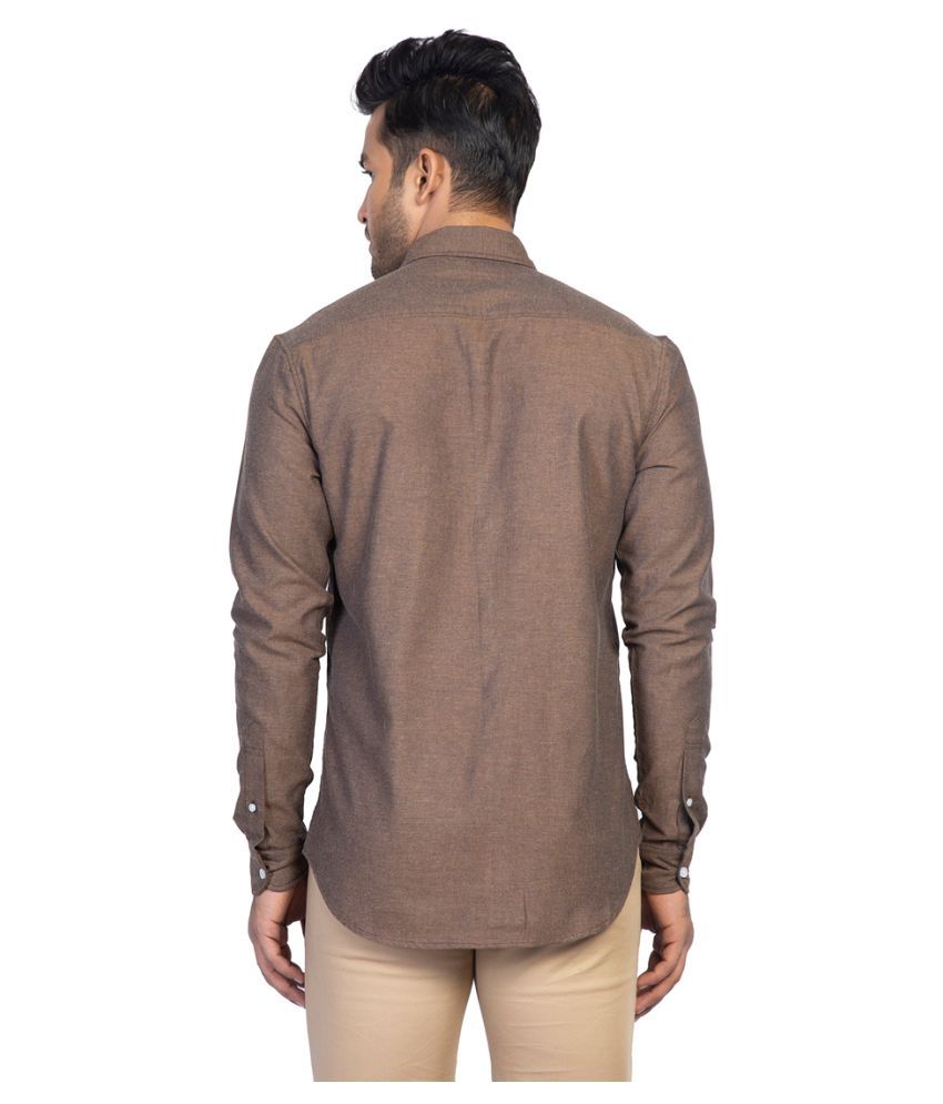 WEAVER CLOTHES 100 Percent Cotton Brown Shirt - Buy WEAVER CLOTHES 100 ...