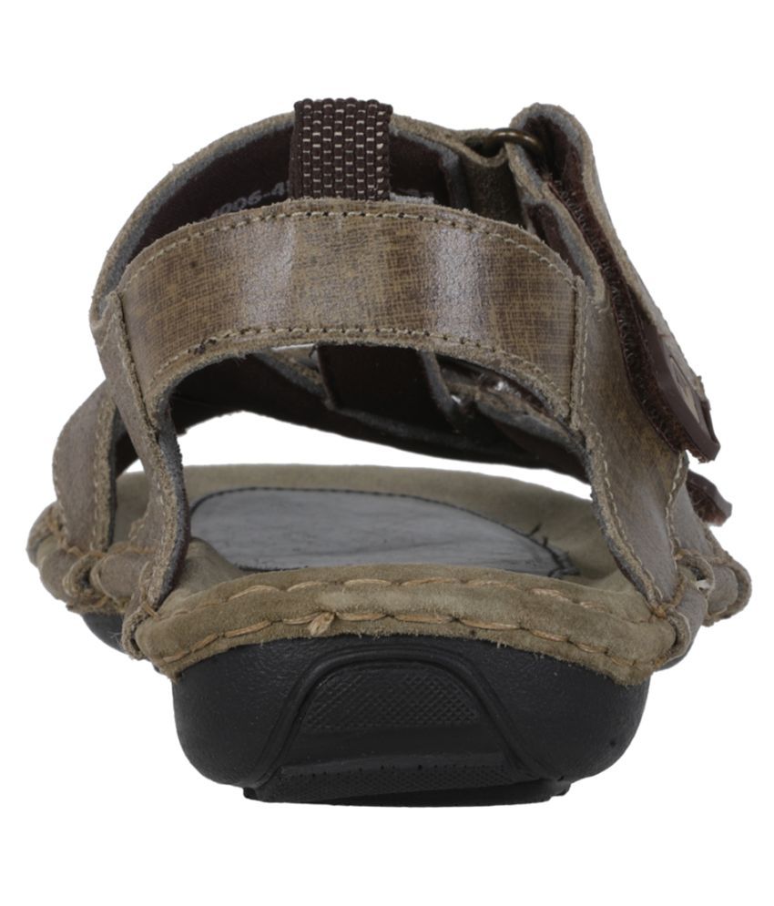 Woodland Khaki Leather Sandals Price in India Buy Woodland Khaki