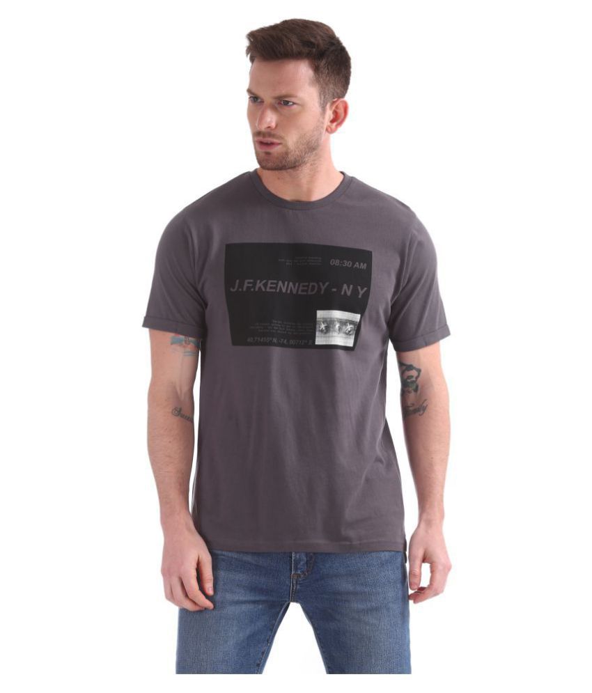     			Colt Cotton Grey Printed T-Shirt