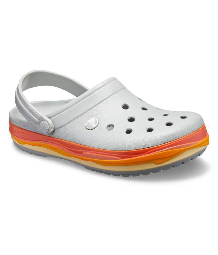 crocs gray croslite floater sandals