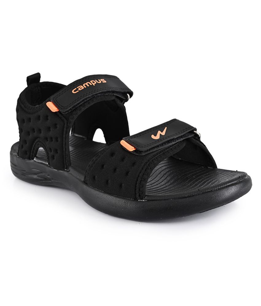     			Campus Black Synthetic Floater Sandals