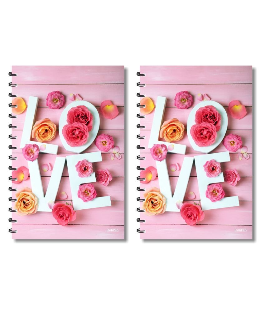     			ESCAPER Love with Flower Designer Diary, Notebook, Notepad - Pack of 2 Diaries