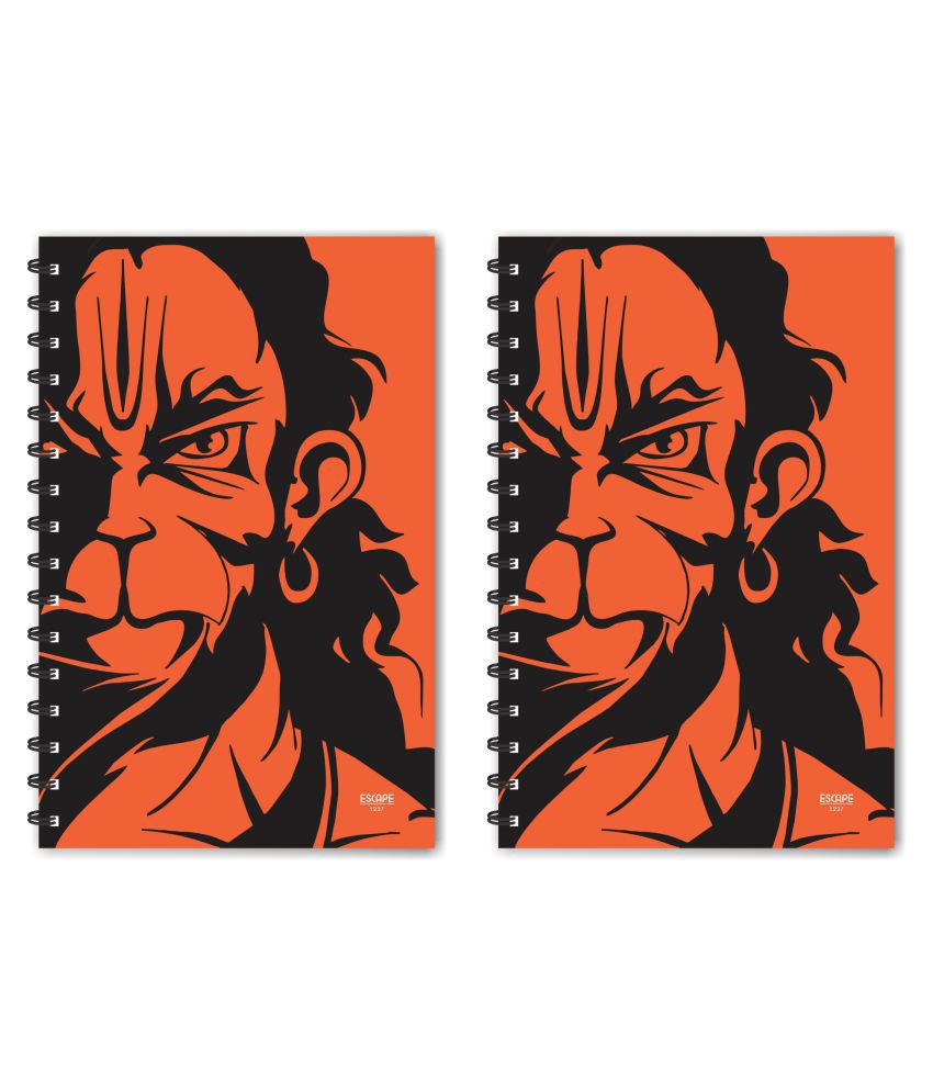     			ESCAPER Orange Half Face Hanuman Diary (Ruled), Hanuman Diary, Devotional Dairy, God Diary, Designer Diary, Journal, Notebook, Notepad - Pack of 2 Diaries