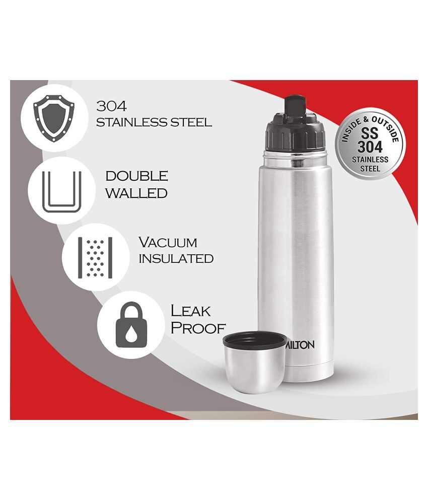 viraz milton MILTON Silver 1000 mL Stainless Steel Water Bottle set of ...