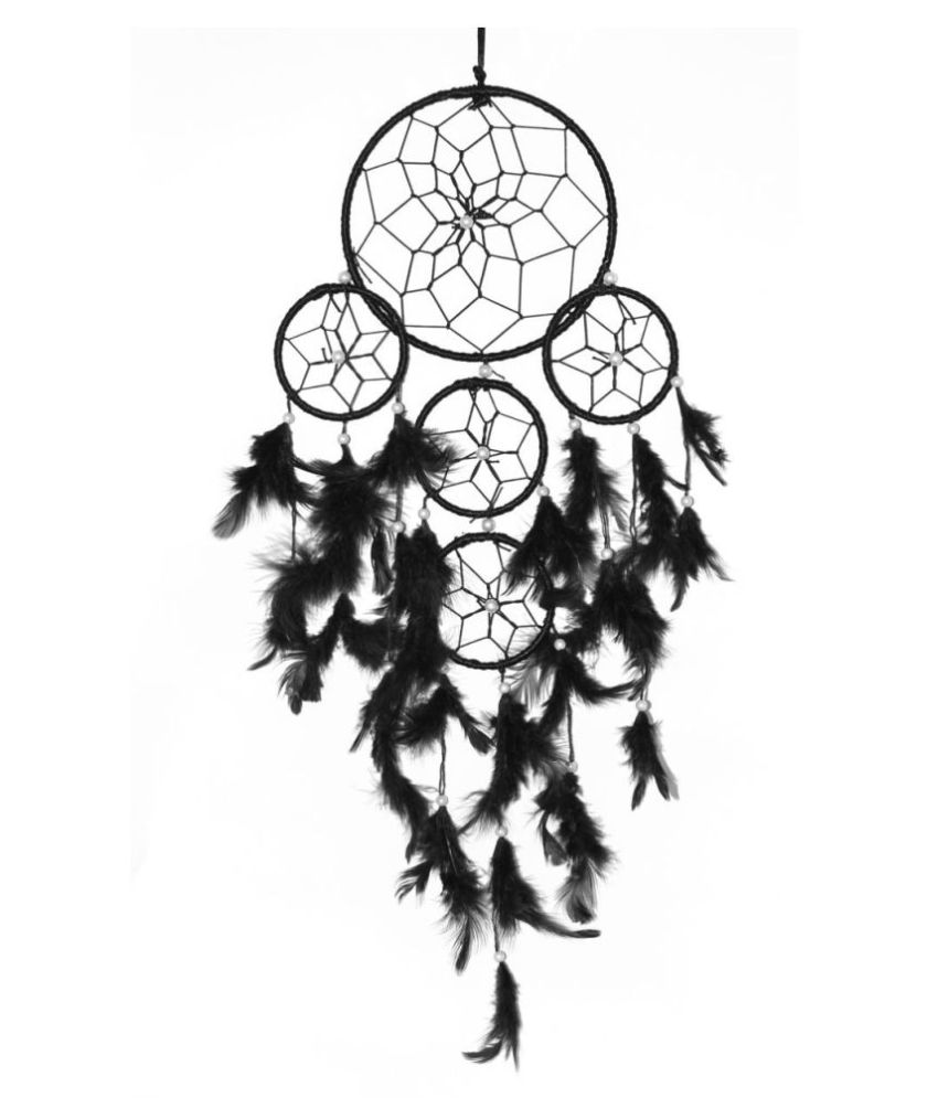 Artbug™ Feather Black Dream Catcher - Pack Of 1 ( 55 X 15 Cms ): Buy 