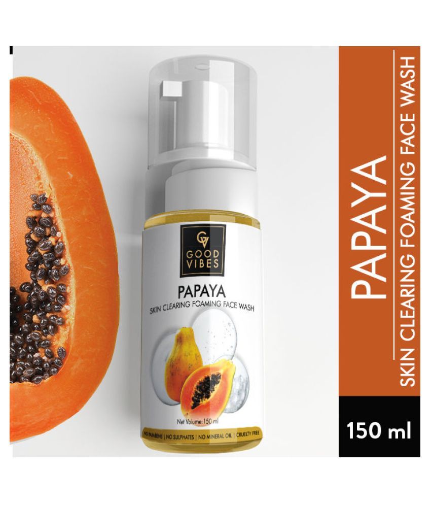 Good Vibes Skin Clearing Foaming Face Wash Papaya (150ml) Buy Good