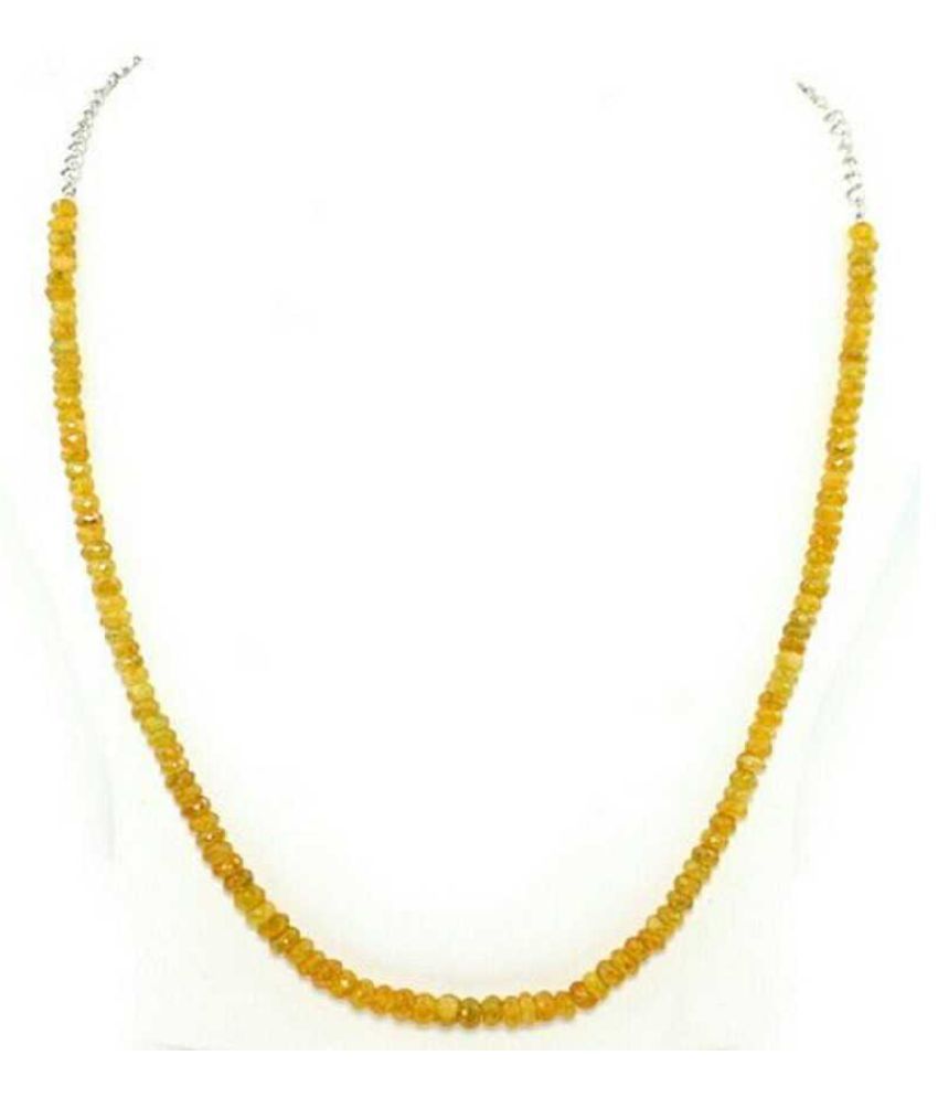Yellow Sapphire Mala Yellow Sapphire Chain yellow sapphire necklace ...