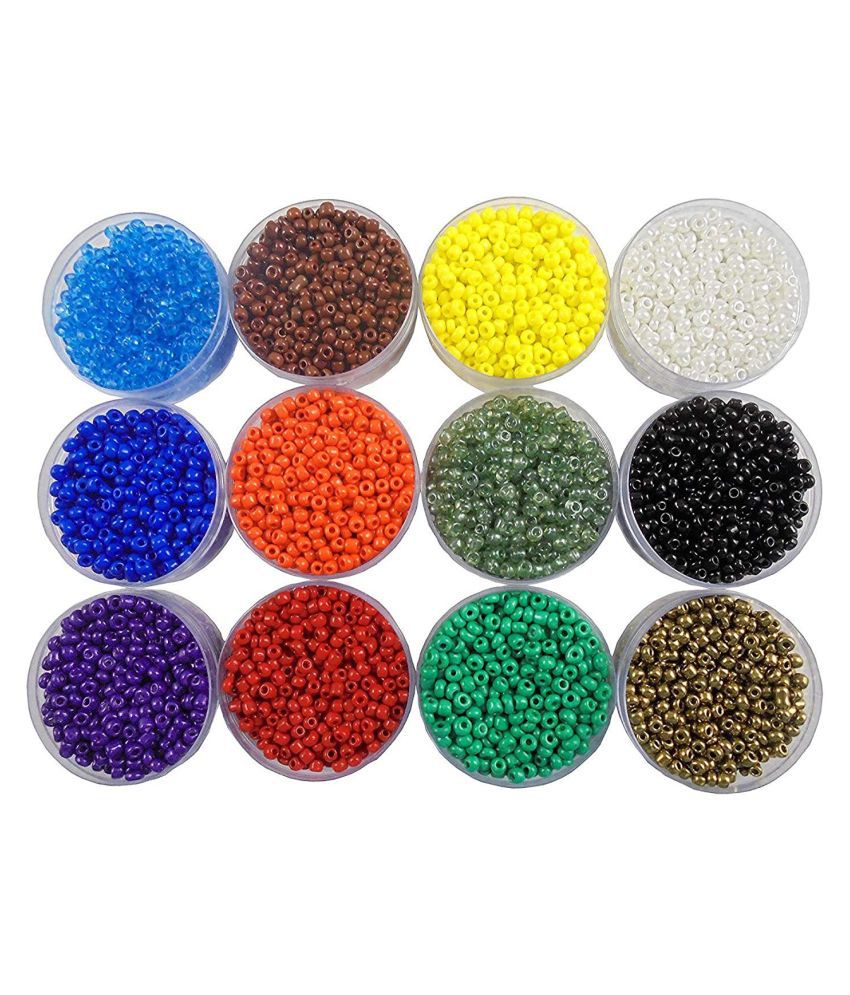 Buy eshoppee 2mm Glass Seed Beads for Jewellery Making kit Art and ...