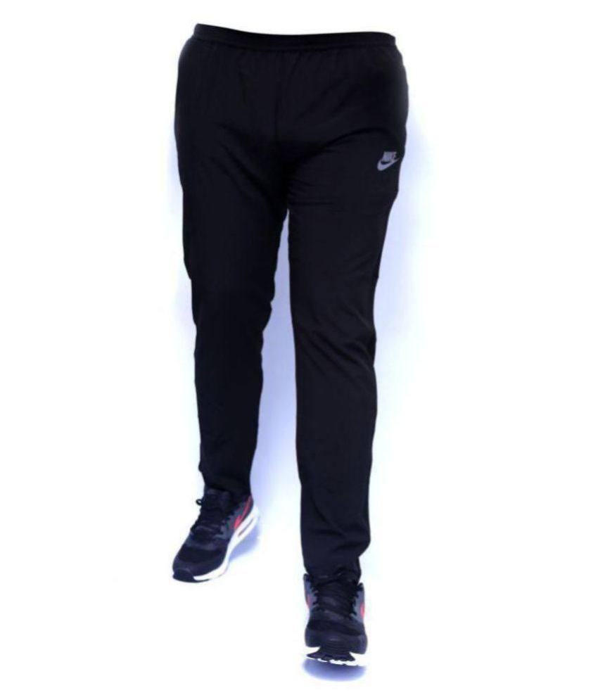 black polyester lycra joggers