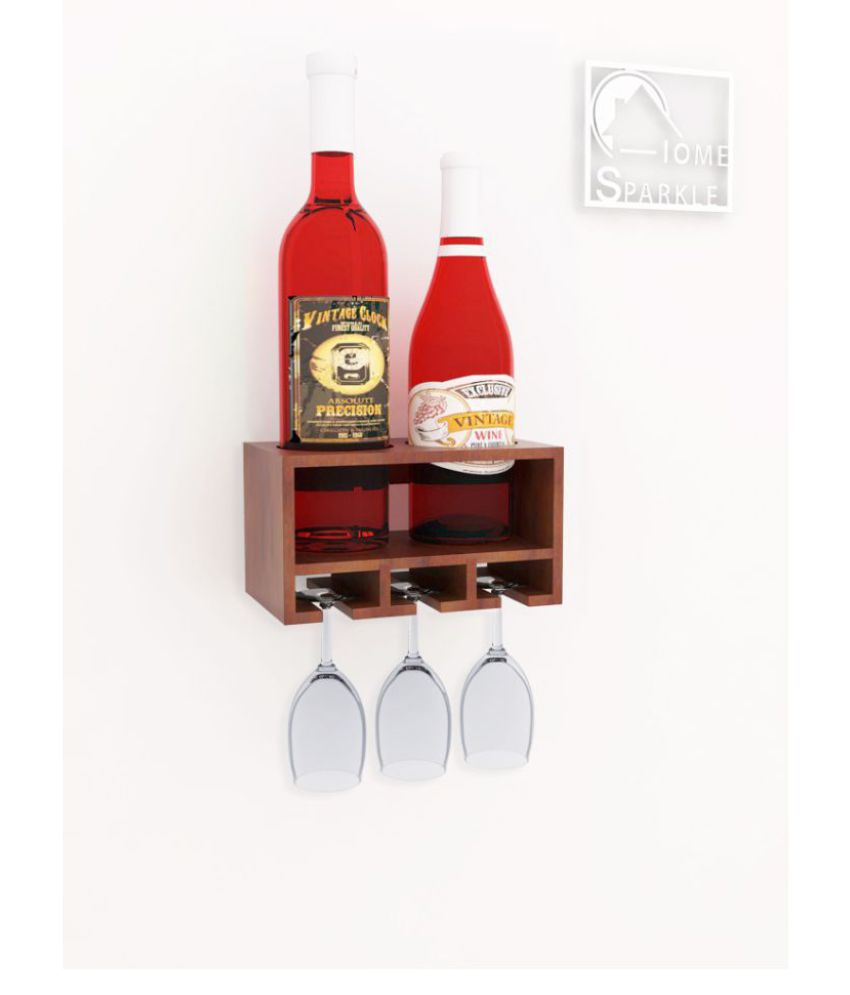 Home Sparkle Wooden Wall Mounted Wine Holder