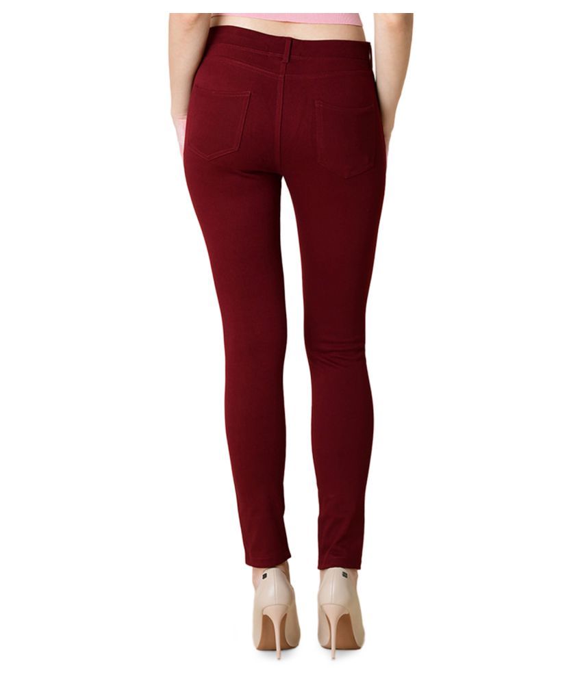 maroon jeggings