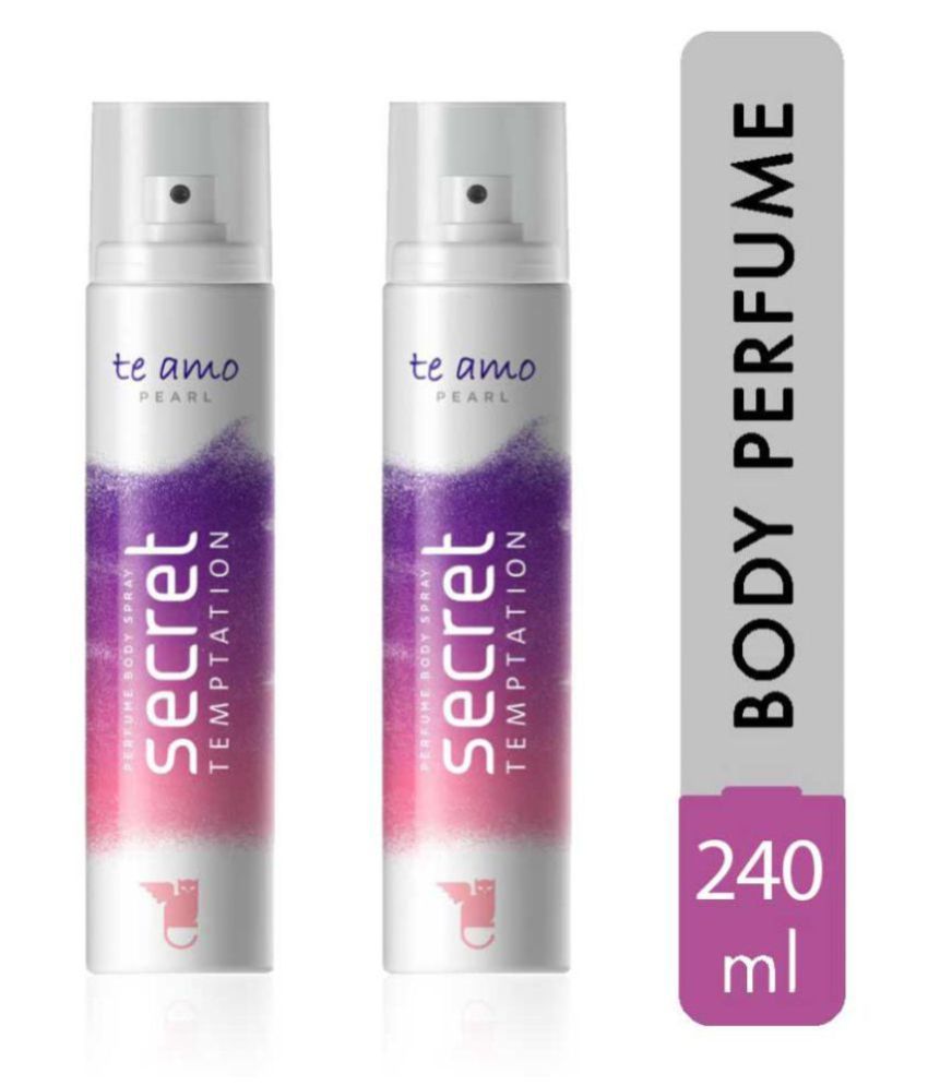    			secret temptation Te Amo Pearl Perfume Body Spray Pack of 2 Combo (120ML each) Perfume Body Spray - For Women (240 ml, Pack of 2)