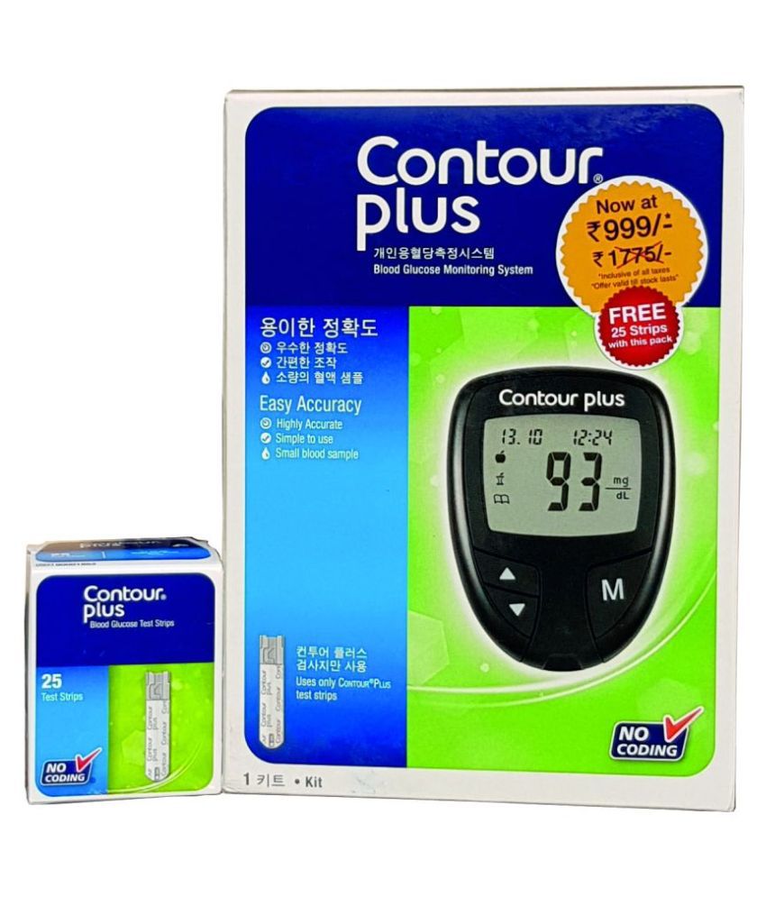     			Contour Plus Glucometer with 10 Strips Glucometer
