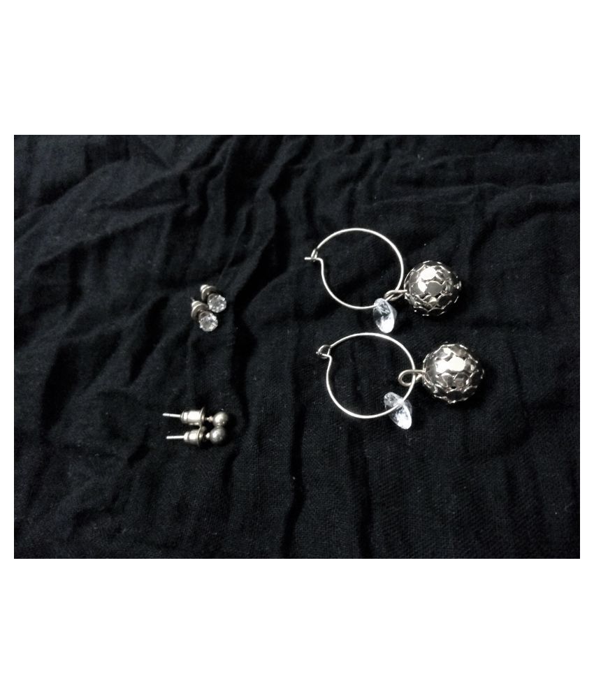 Silver Korean Combo Earrings - Buy Silver Korean Combo Earrings Online ...