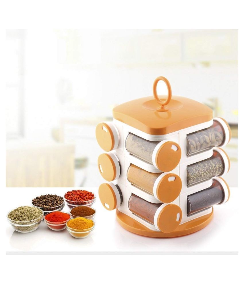 md impex plsatic revolving spice racks for kitchen (12pc) Buy Online