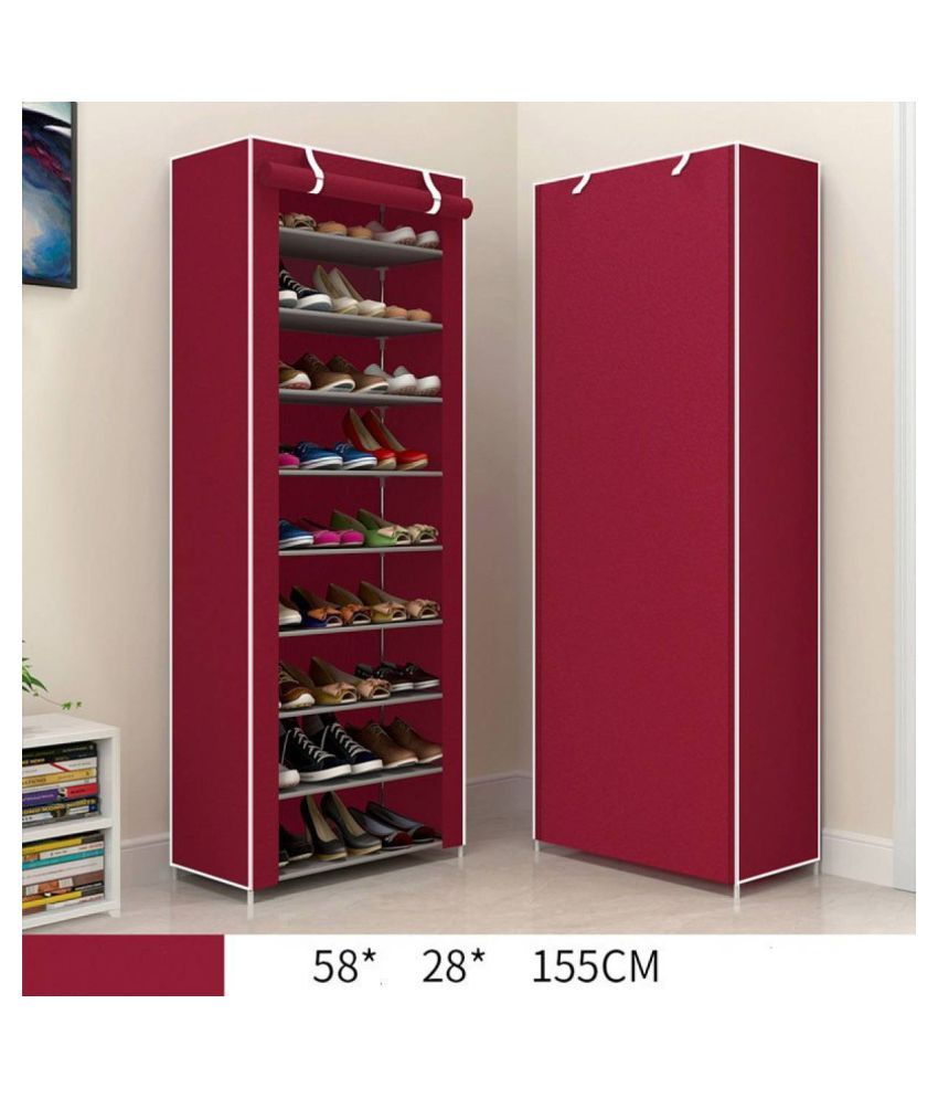 Sasimo Multipurpose Portable Folding Shoes Rack 9 Tiers Multi Purpose Shoe Storage Organizer Cabinet Tower With Iron And Nonwoven Fabric With Zippered Dustproof Cover Buy Sasimo Multipurpose Portable Folding Shoes Rack 9