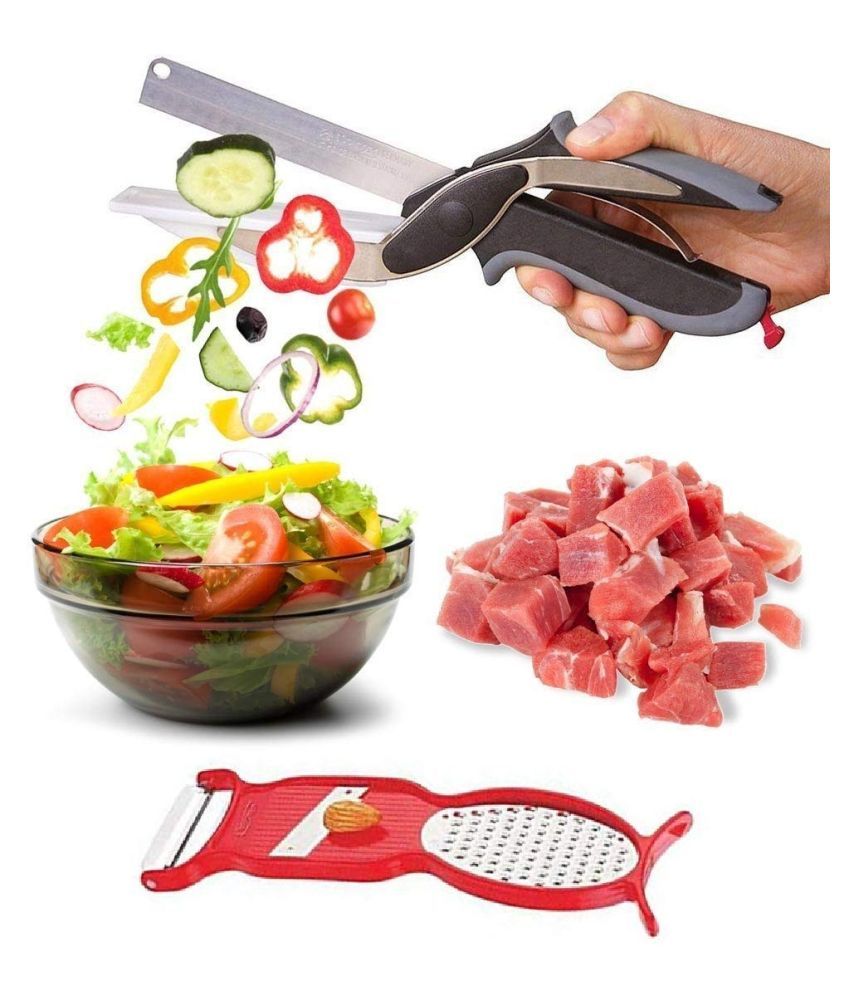 Smart Clever Cutter - Chopper, Slicer, Scissors - 1 Pic. + 4 in 1