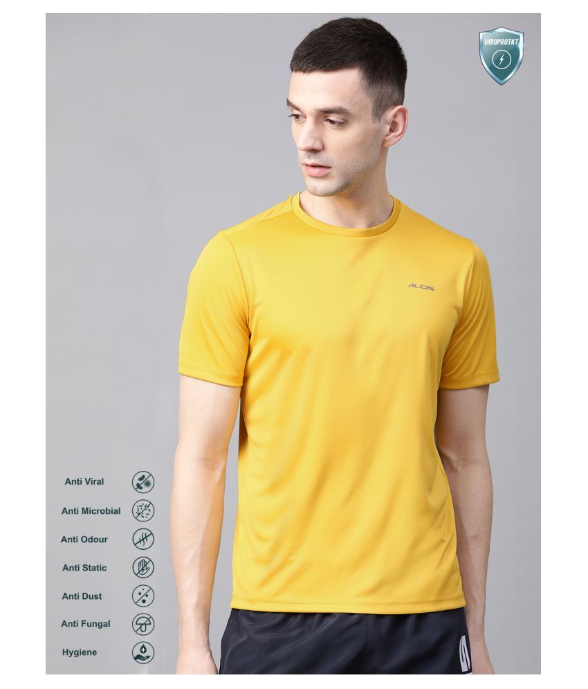     			Alcis - Yellow Polyester Regular Fit Men's Sports T-Shirt ( Pack of 1 )