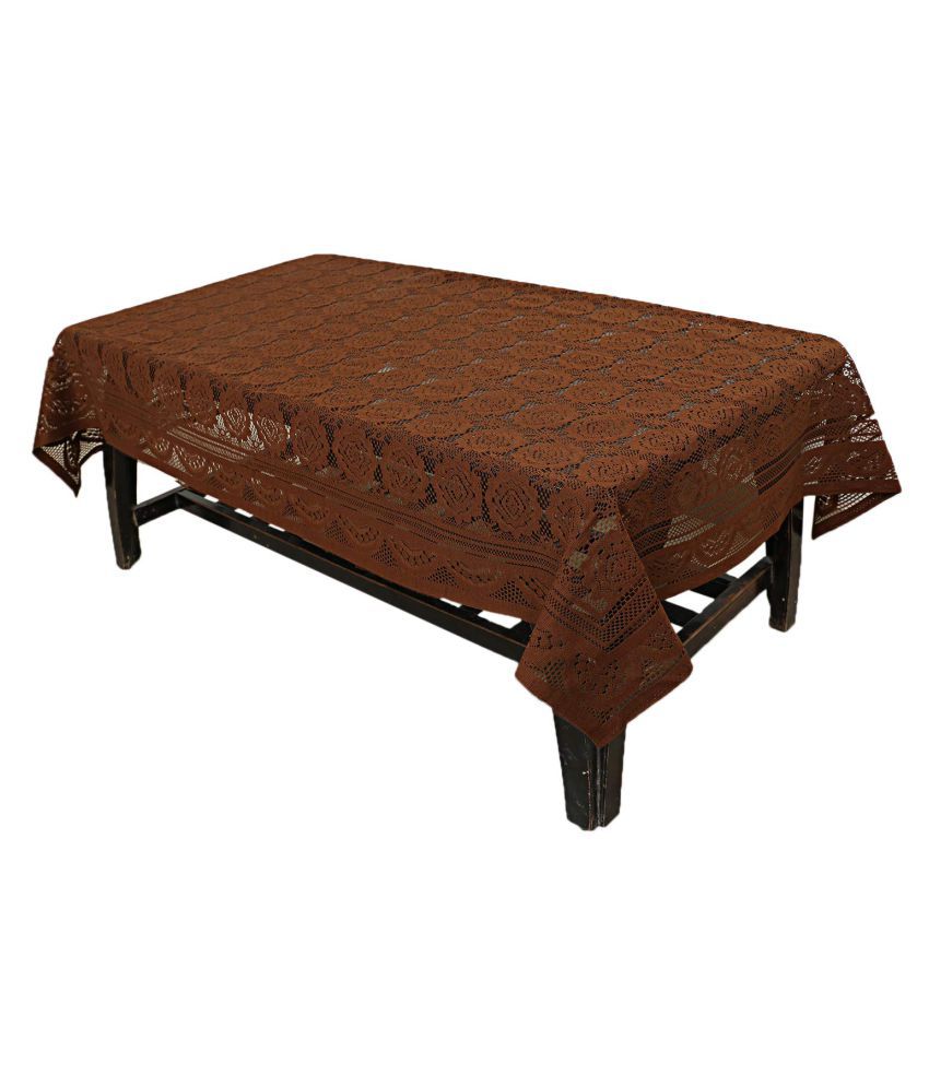     			HOMETALES Brown Cotton Table Cover (Pack of 1)