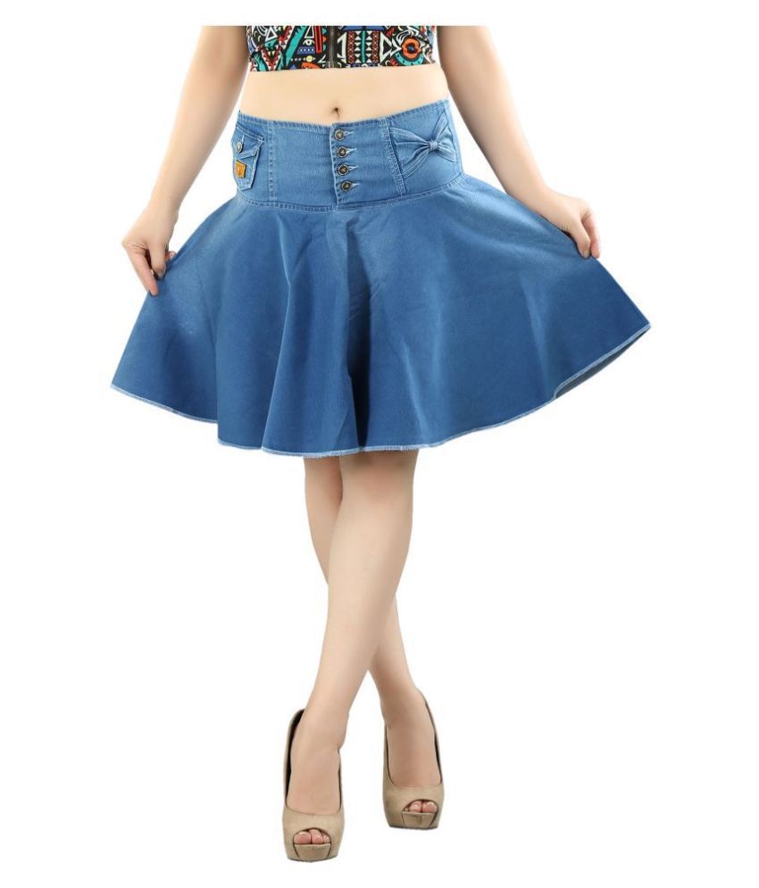     			FCK-3 Denim Pleated Skirt - Blue